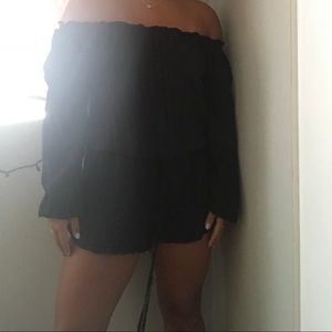 Brandy Melville Black Off-Shoulder Romper